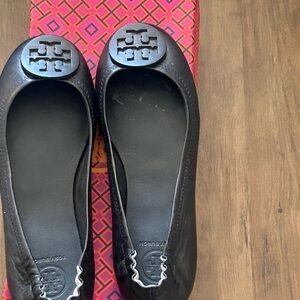 Tory Burch Black Leather Flats